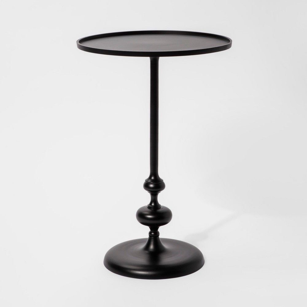Threshold Londonberry Large Black Turned Metal Accent Table